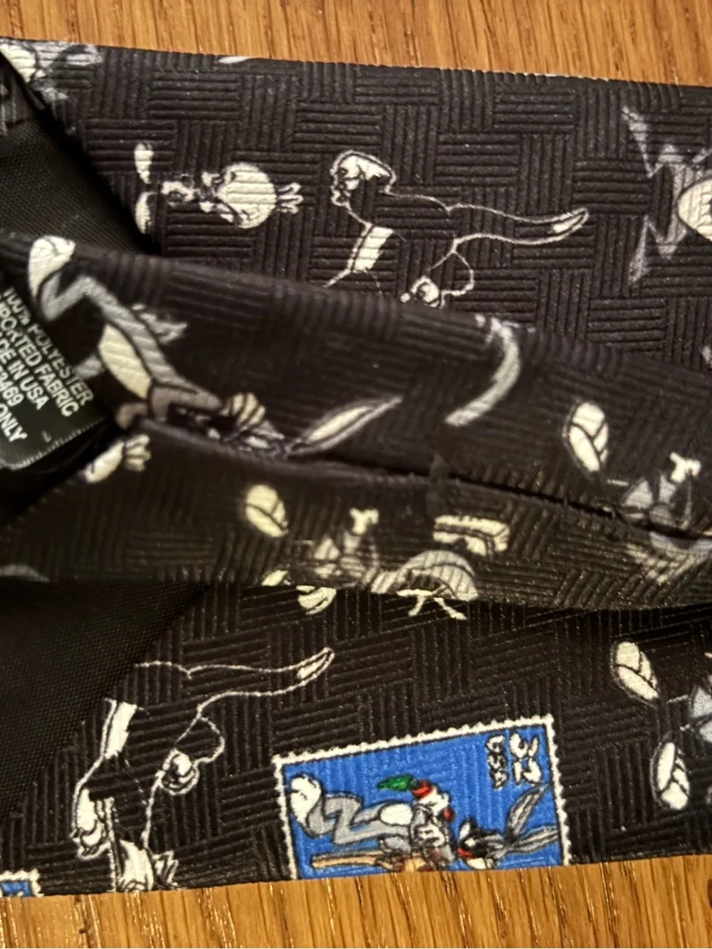 Looney Tuned Stamp Collection Vintage Necktie Bugs Bunny and Friends